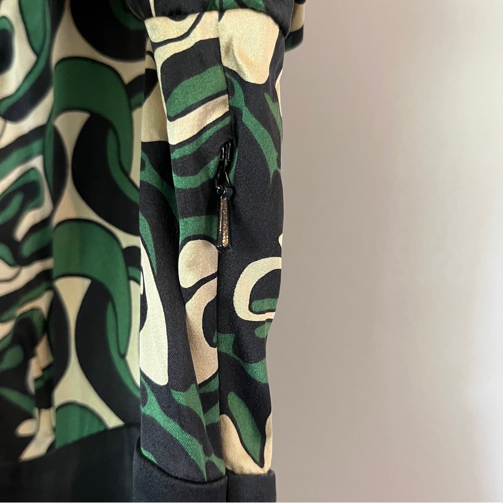 VTG Diane Von Furstenberg Dress Size 6 Steffi Chain Link Silk Empire Green Black - Picture 9 of 12